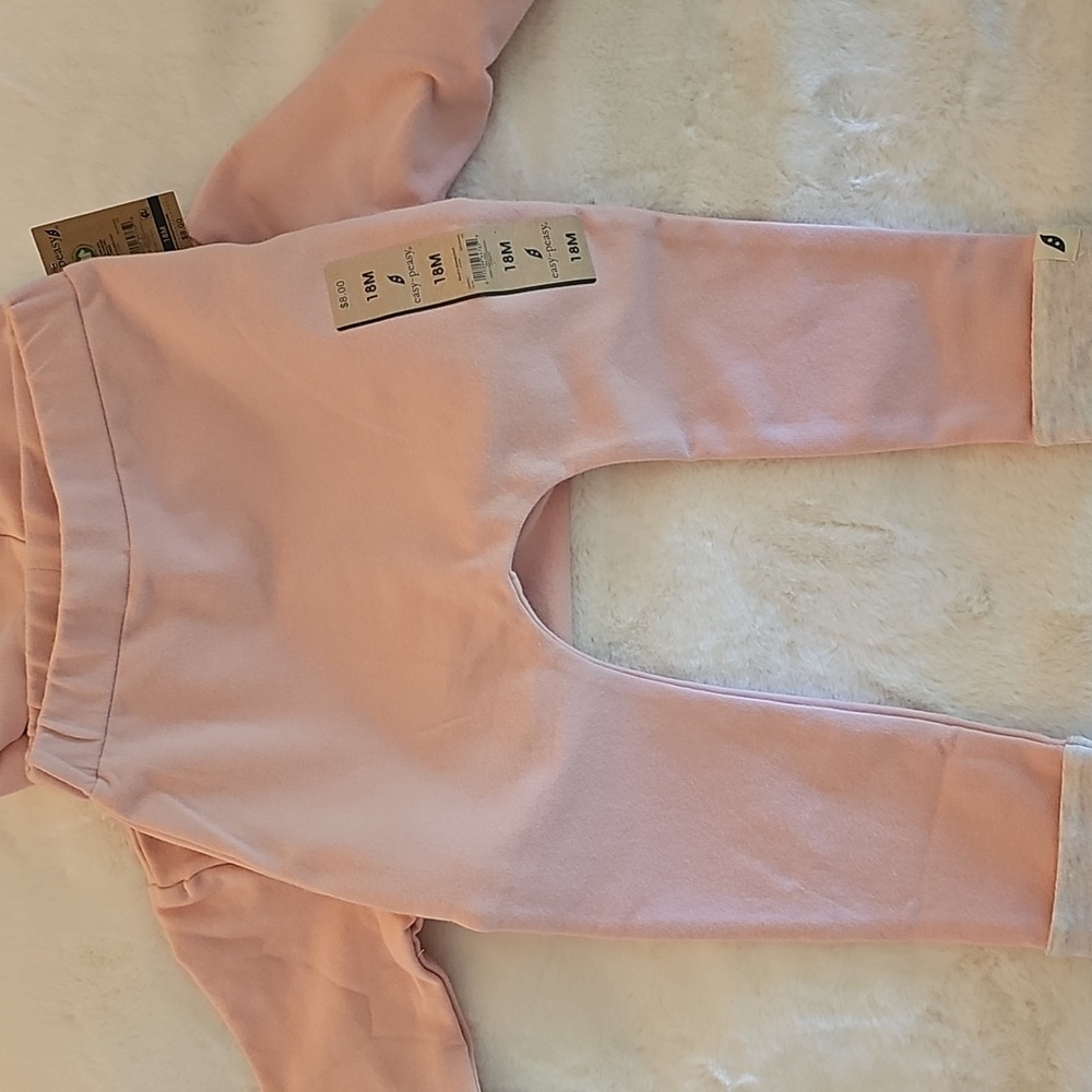 NWT-Pink Organic Cotton Baby Hoodie Set - Size 18 Months - Picture 4 of 4